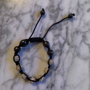 Rhinestone ball adjustable bracelet